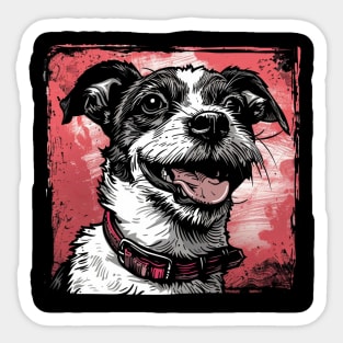 Retro Art Jack Russell Terrier Dog Lover Sticker